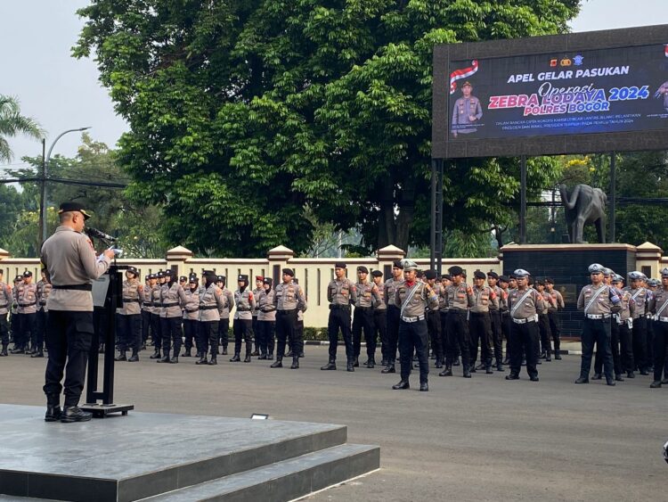 Polres Bogor Gelar Apel Operasi Zebra Lodaya 2024 jelang Pelantikan Presiden dan Wakil Presiden