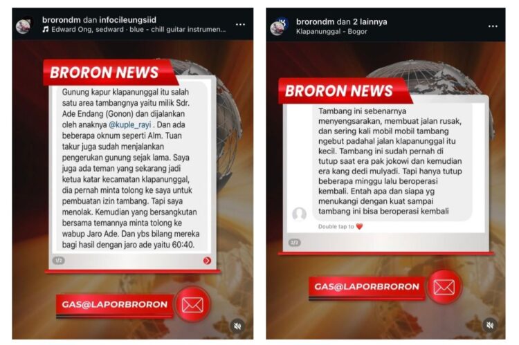 Gawatt, Nama Wabup Jaro Ade Disebut Dapat Fee Dari Tambang Klapanunggal