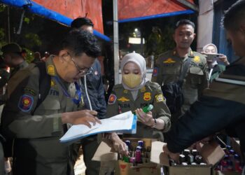 Operasi Pekat, Satpol PP Kabupaten Bogor Amankan 535 Miras dan 11 PSK