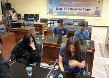 Enam WTS dan Satu Pria Hidung Belang Terjaring Satpol PP Kabupaten Bogor di Cibinong