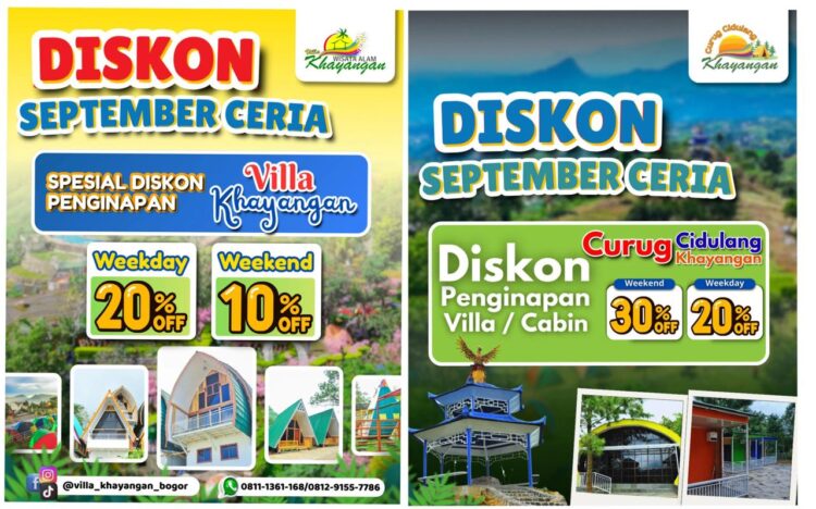 September Ceria! Villa Khayangan & Curug Cidulang Hadirkan Diskon Hingga 30%
