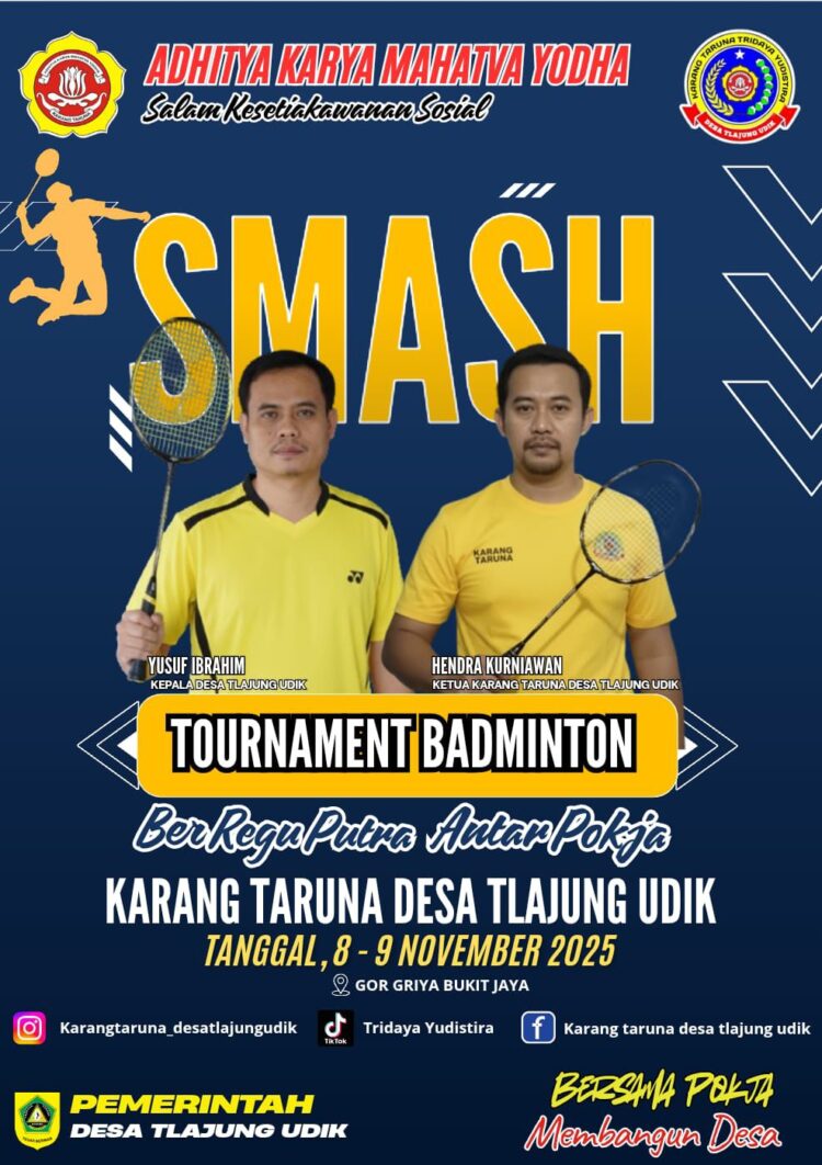 Meriahkan Hari Pahlawan dan Sumpah Pemuda, Katar Desa Tlajung Udik Gelar Turnamen Bulu Tangkis