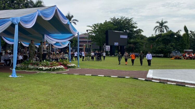 Polres Bogor dan Forkopimda Gelar Apel Siaga Tanggap Bencana di Lapangan Tegar Beriman