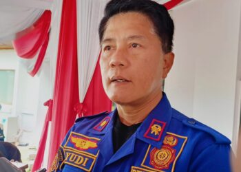 Kepala Dinas Pemadam Kebakaran dan Keselamatan Kabupaten Bogor Yudi Santosa saat memberikan keterangan pers.