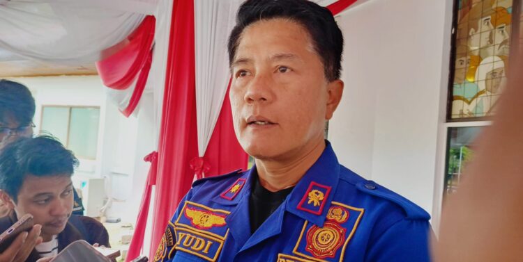 Kepala Dinas Pemadam Kebakaran dan Keselamatan Kabupaten Bogor Yudi Santosa saat memberikan keterangan pers.