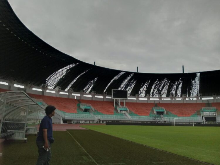 Kerugian Kerusakan Sementara Area Gelora Pakansari Sekitar Rp350 Juta, Asnan: Belum Termasuk Atap