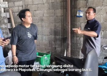 Polsek Cileungsi Gerebek Gudang Besi Tua di Dayeuh, Lima Motor Diduga Hasil Curian Diamankan