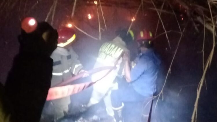 Lahan Bambu Terbakar di Cileungsi Bogor, Api Nyaris Merambat ke Bangunan Gereja