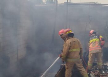 Diduga Korsleting Listrik, Rumah Panggung Bambu di Kemang Terbakar