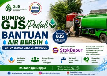 Citaringgul Alami Kekeringan, BUMDes GJS dan StokDapur Pasok Bantuan Air Bersih