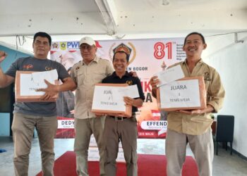 ‎Semarak HUT ke-81 RI, PWI Kabupaten Bogor Sukses Gelar Aksi Bersih Ciliwung dan Perlombaan