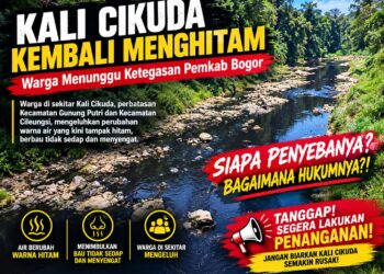 Kali Cikuda Menghitam Berhari-hari, Warga Keluhkan Bau Menyengat dan Dugaan Limbah Perusahaan